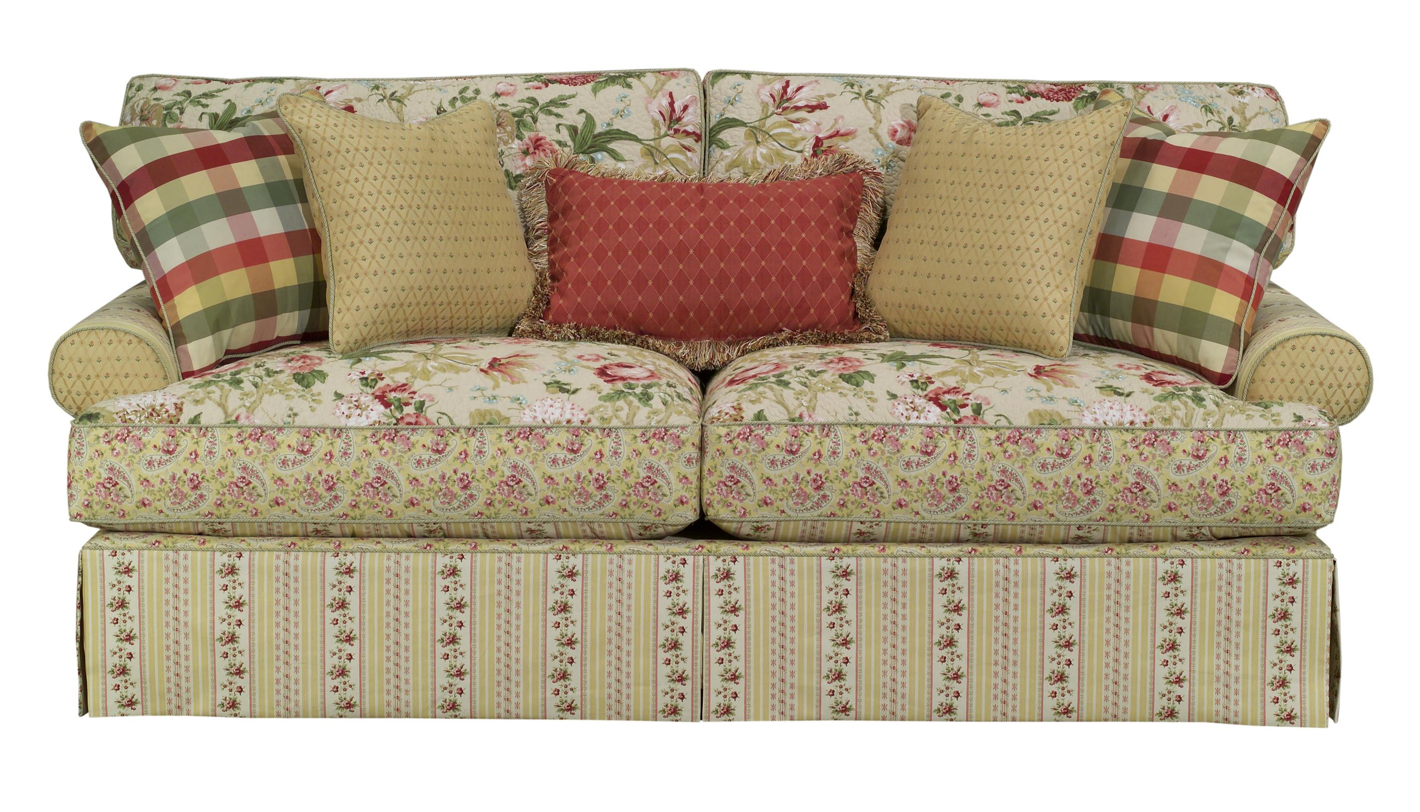 Kincaid Furniture Malibu 802-86 Skirted Stationary Sofa | Becker